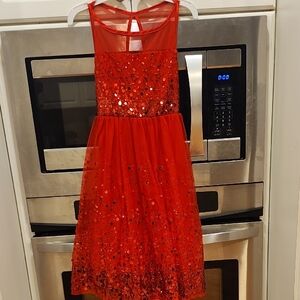 Crystal Doll Red Sequin Kids Dress